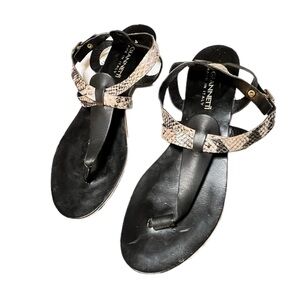 A. Giannetti Made in Italy Snake Print Leather Summer Sandals Size 8